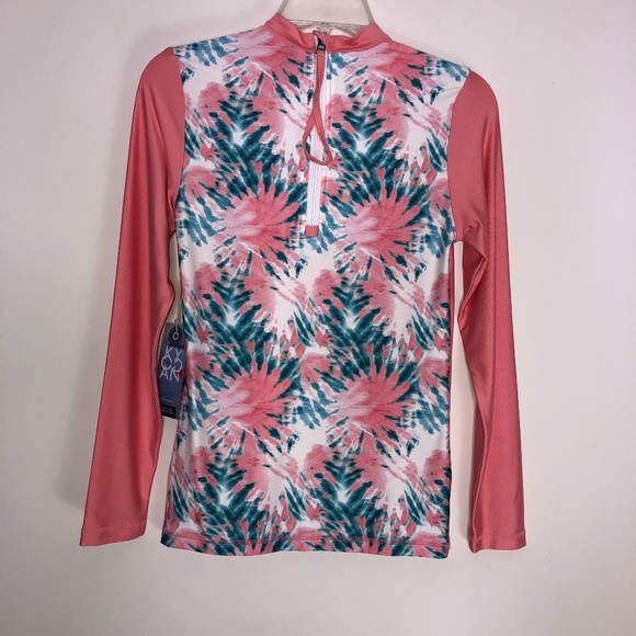 Kyodan Swim Tropical Tie Dye Printed Rash Guard Size Small - Picture 4 of 16